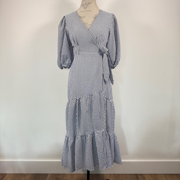 Hutch V-Neck Tiered Wrap Midi Dress - Picture 2 of 11